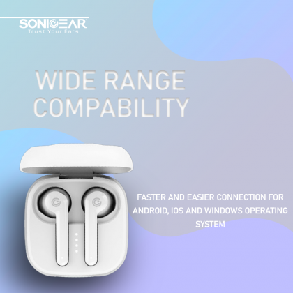 SonicGear Earpump TWS 1 (2021) True Wireless Stereo Earphone Bluetooth/ 38 Hour Playtime/ 60ms Low Latency/ TWS Earbuds