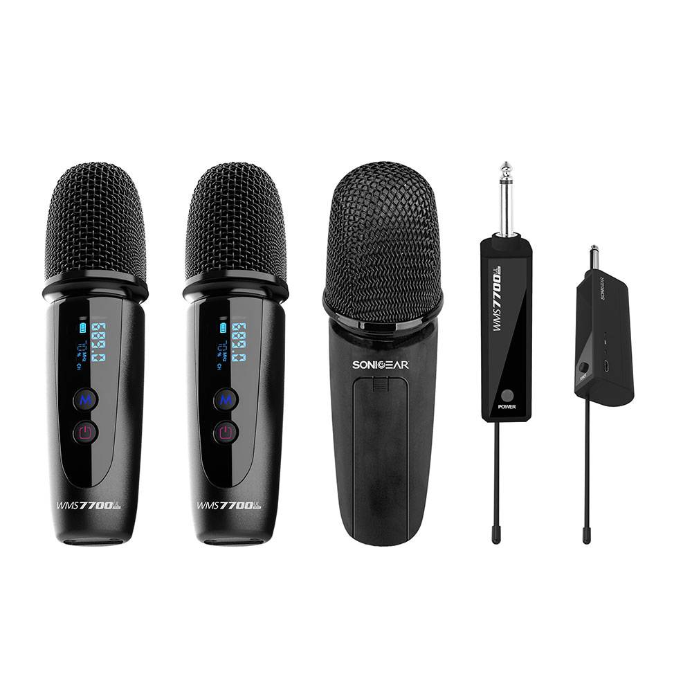 SonicGear WMS 7700UL Dual Professional UHF Wireless Microphone 50m